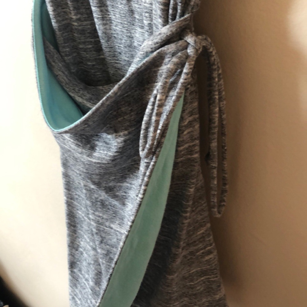 Anthropologie Maeve cotton wrap dress in gray - Picture 5 of 8